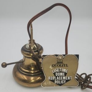 NOS 39" antique brass vintage chandelier Quoizel light pendant